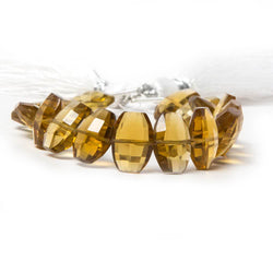11x9mm Whiskey Quartz side drilled Faceted Cushion Beads 5.5 inch 16 pieces (ONLINE ORDER ONLY)