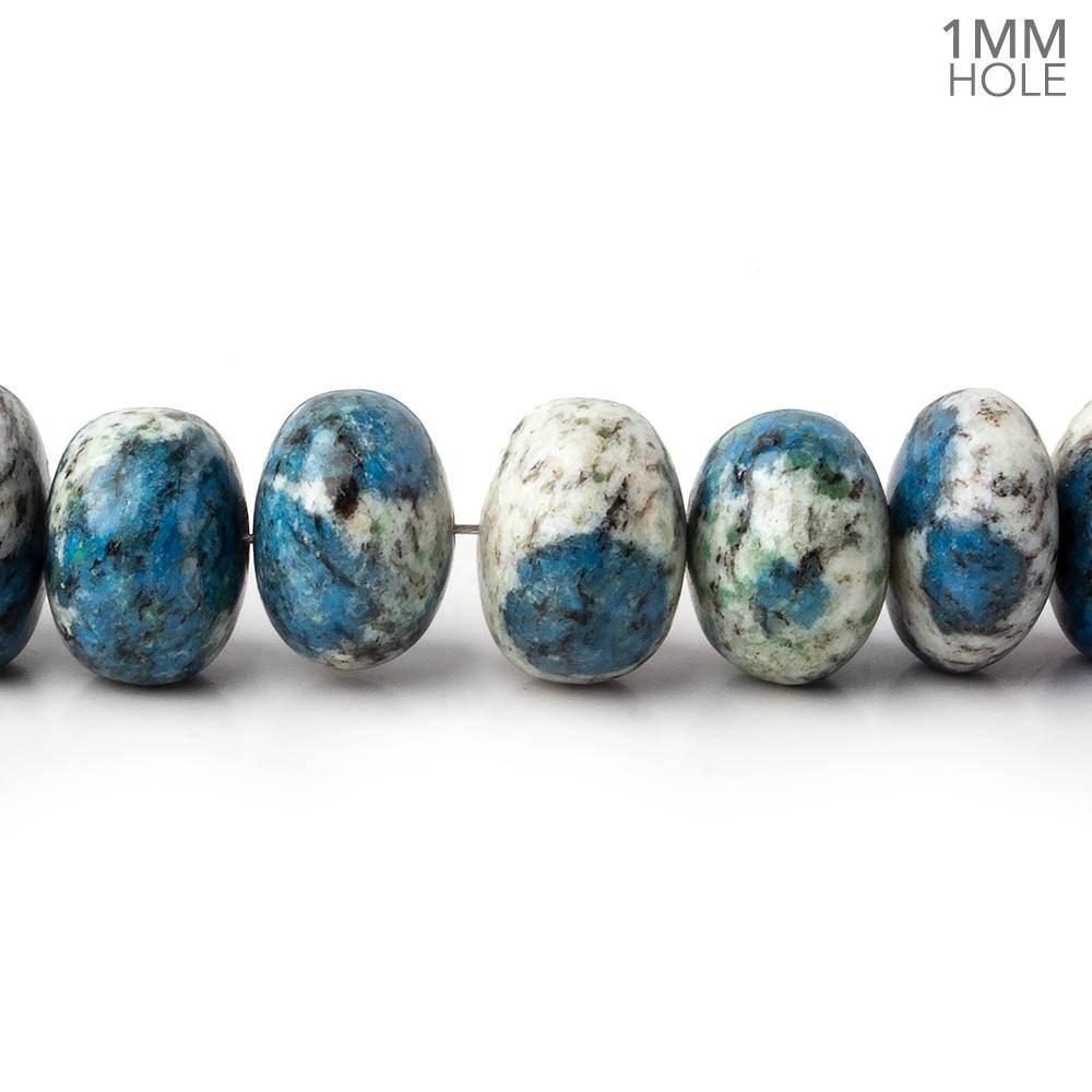 12-12.5mm K2 Azurite Granite "K2 Jasper" plain rondelles 16 inch 50 beads 1mm hole (ONLINE ORDER ONLY)