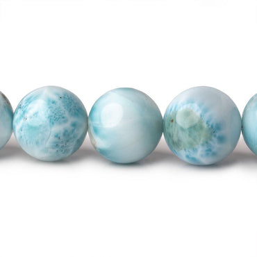 12-12.5mm Larimar Plain Round beads 15 inch 33 pieces AAA (ONLINE ORDER ONLY)