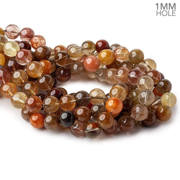 12-12.5mm Multi Rutilated Quartz plain round large hole beads 15.5 inch 32 pieces A (ONLINE ORDER ONLY)