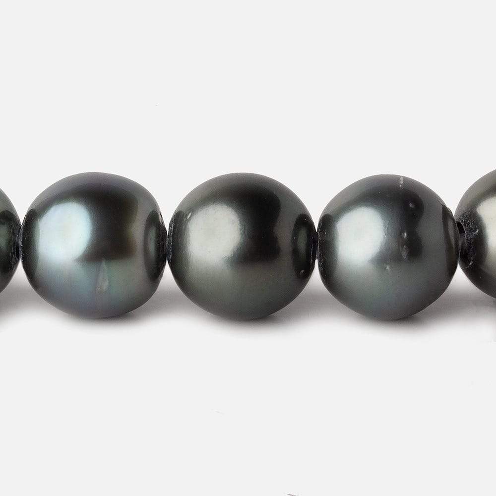 12-12.5mm Silver Peacock Tahitian Large Hole Saltwater Pearls 4 inch 8 pieces (ONLINE ORDER ONLY)