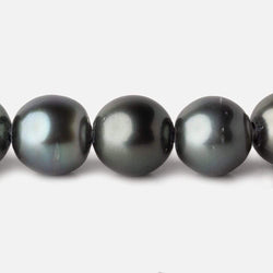 12-12.5mm Silver Peacock Tahitian Large Hole Saltwater Pearls 4 inch 8 pieces (ONLINE ORDER ONLY)