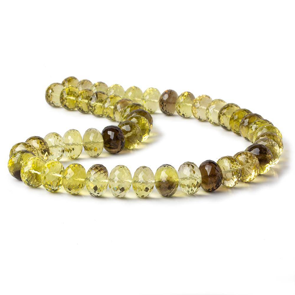 11-12mm BiColor Quartz Faceted Rondelle Beads 16 inch 52 pieces (ONLINE ORDER ONLY)