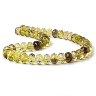 11-12mm BiColor Quartz Faceted Rondelle Beads 16 inch 52 pieces (ONLINE ORDER ONLY)