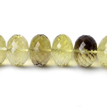 11-12mm BiColor Quartz Faceted Rondelle Beads 16 inch 52 pieces (ONLINE ORDER ONLY)