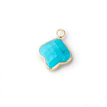 12-13mm Gold Leafed Howlite Faceted Trillium Flower Focal Pendant 1 piece (ONLINE ORDER ONLY)