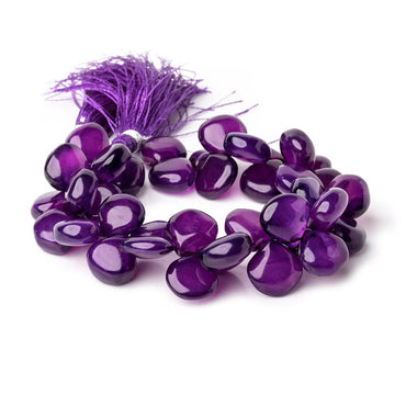 12-13mm Pansy Purple Chalcedony Plain Heart Beads 7 inch 40 pieces (ONLINE ORDER ONLY)