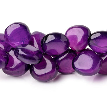 12-13mm Pansy Purple Chalcedony Plain Heart Beads 7 inch 40 pieces (ONLINE ORDER ONLY)