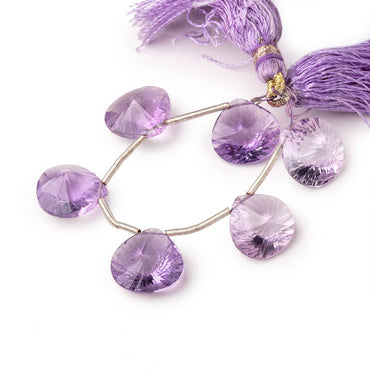 12-13mm Pink Amethyst Double Concave Faceted Hearts 4 inch 6 Beads AAA (ONLINE ORDER ONLY)