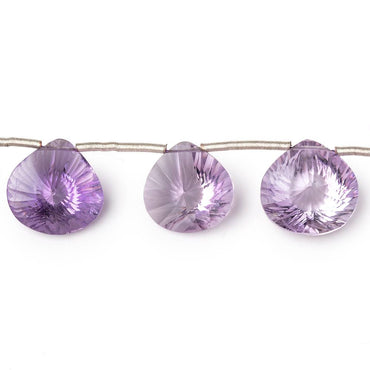 12-13mm Pink Amethyst Double Concave Faceted Hearts 4 inch 6 Beads AAA (ONLINE ORDER ONLY)