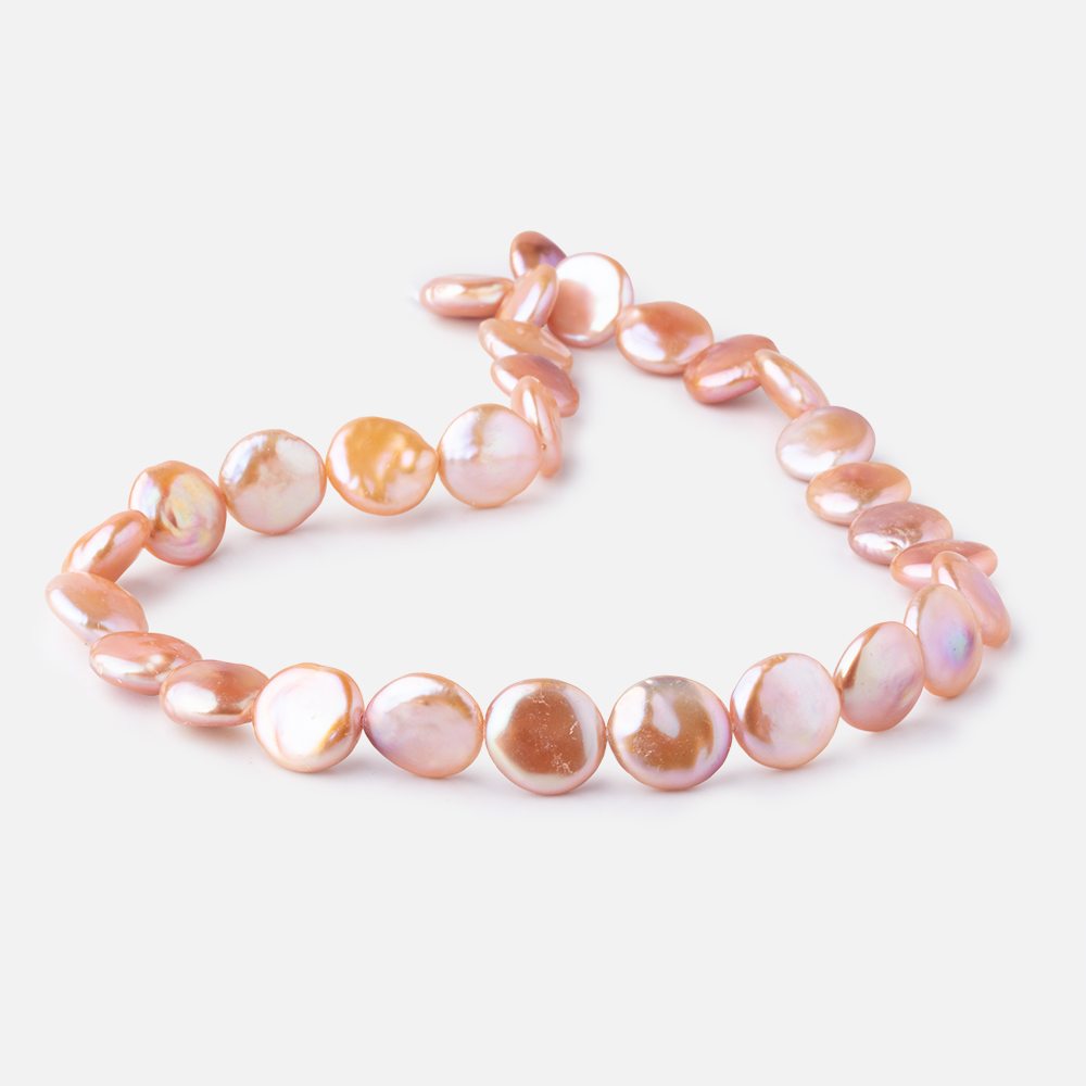 12-13mm Rose Peach Coin Freshwater Pearls 15.5 inch 30 pieces (ONLINE ORDER ONLY)
