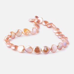 12-13mm Rose Peach Coin Freshwater Pearls 15.5 inch 30 pieces (ONLINE ORDER ONLY)