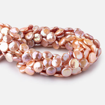 12-13mm Rose Peach Coin Freshwater Pearls 15.5 inch 30 pieces (ONLINE ORDER ONLY)