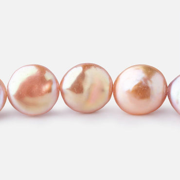 12-13mm Rose Peach Coin Freshwater Pearls 15.5 inch 30 pieces (ONLINE ORDER ONLY)