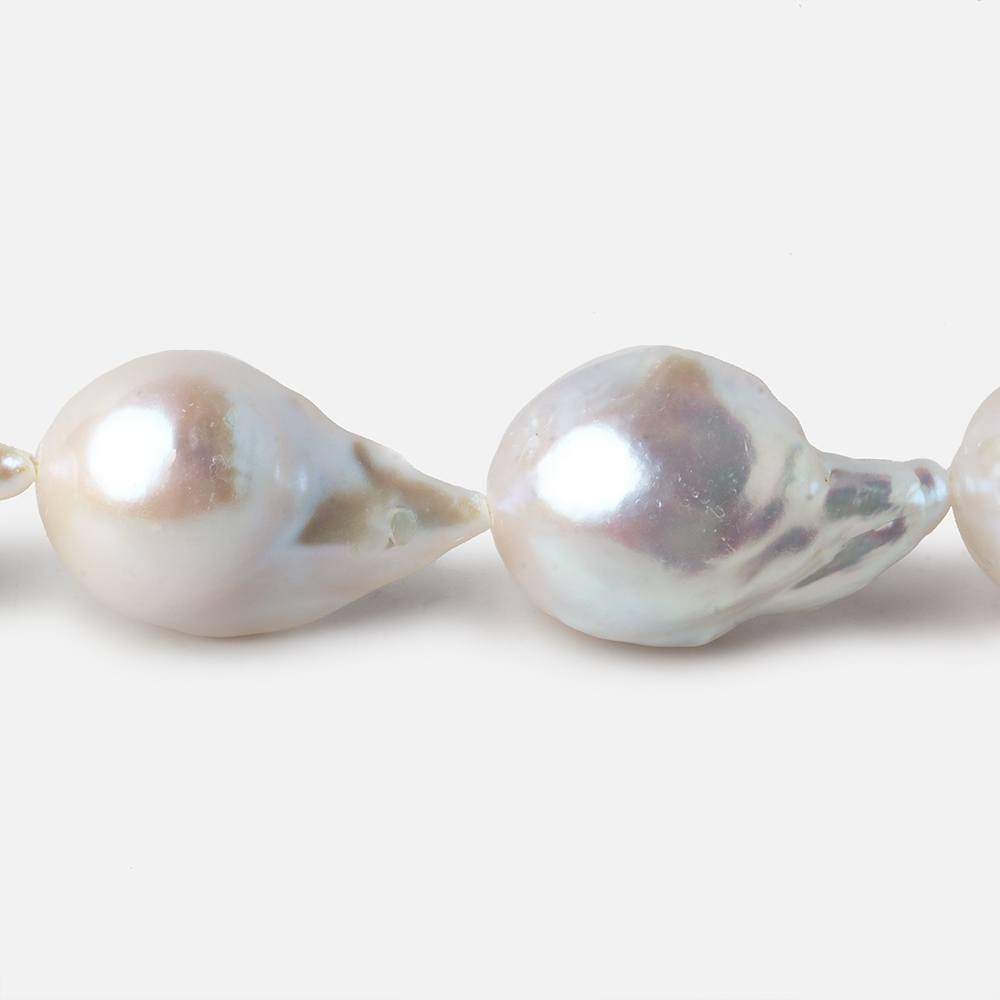 12-13mm White Ultra Baroque Freshwater Pearls 16.5 inch 19 pieces AA 0.8mm drill hole (ONLINE ORDER ONLY)