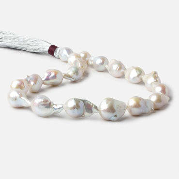 12-13mm White Ultra Baroque Freshwater Pearls 16.5 inch 19 pieces AA 0.8mm drill hole (ONLINE ORDER ONLY)