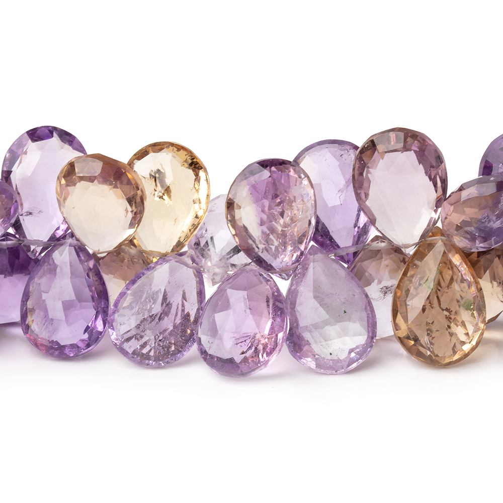 12-14mm Ametrine Faceted Pear Beads 8 inch 62 pieces (ONLINE ORDER ONLY)
