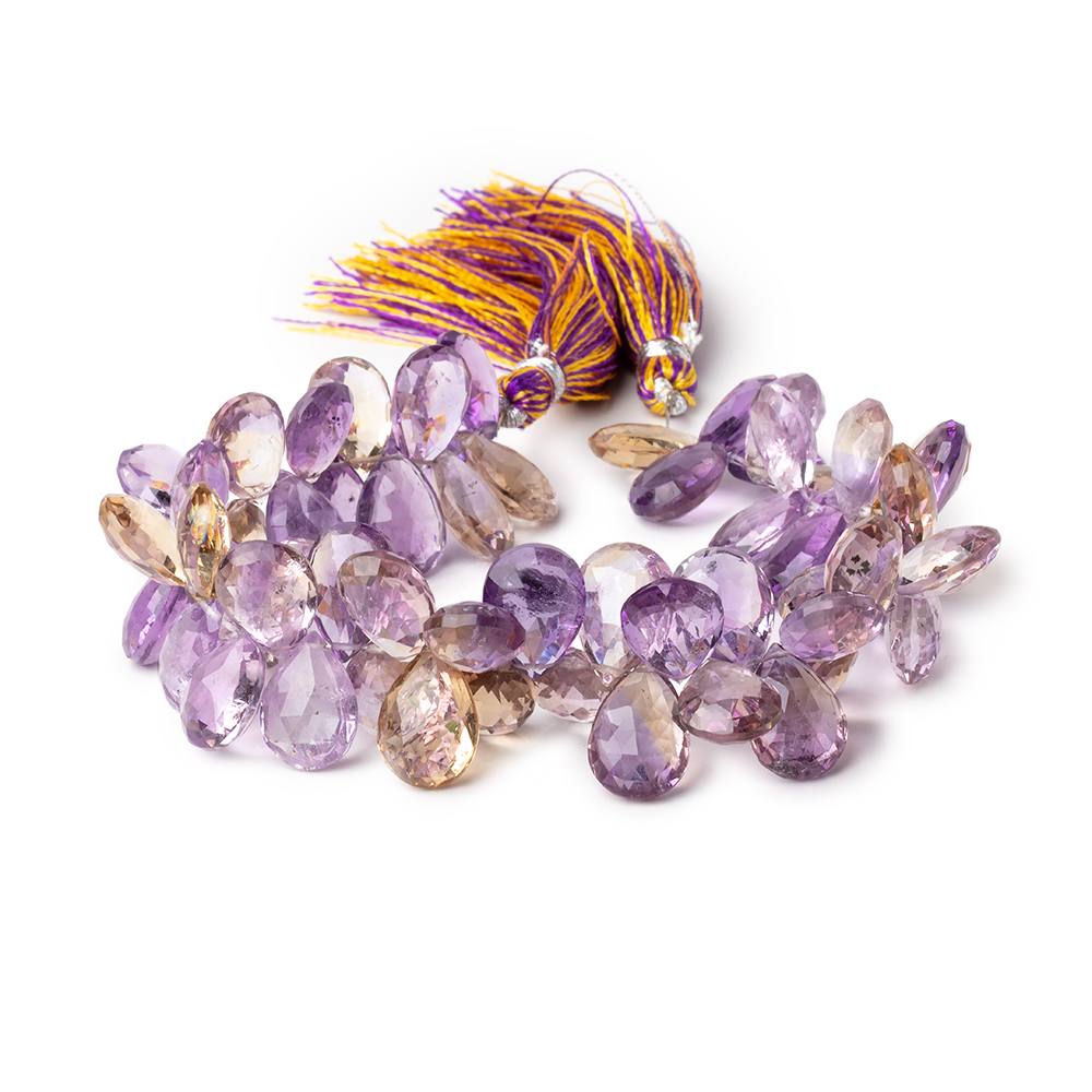 12-14mm Ametrine Faceted Pear Beads 8 inch 62 pieces (ONLINE ORDER ONLY)