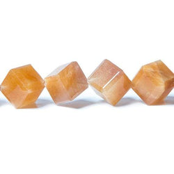 12-14mm Caramel Rutilated Quartz bezel faceted cubes 16 inch 31 Beads (ONLINE ORDER ONLY)