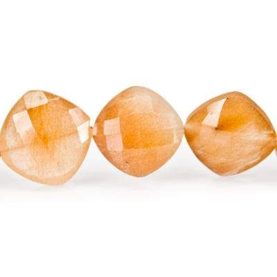 12-14mm Caramel Rutilated Quartz Faceted Pillow Beads 16 inch 32 pcs AAA (ONLINE ORDER ONLY)