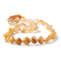 12-14mm Caramel Rutilated Quartz Faceted Pillow Beads 16 inch 32 pcs AAA (ONLINE ORDER ONLY)