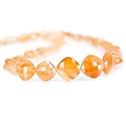 12-14mm Caramel Rutilated Quartz Faceted Pillow Beads 16 inch 32 pcs AAA (ONLINE ORDER ONLY)