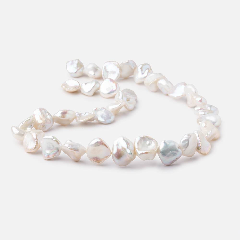 12-14mm Cream Keshi Side Drilled Freshwater Pearls 15.5 inch 34 pieces (ONLINE ORDER ONLY)