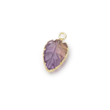 12-14mm Gold Leafed Ametrine Carved Leaf Focal 1 piece (ONLINE ORDER ONLY)