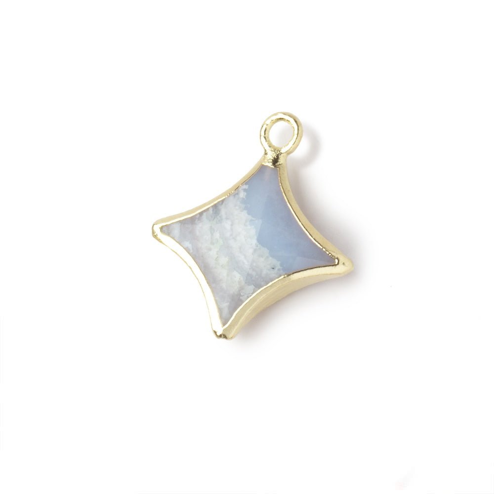 12-14mm Gold Leafed Blue Lace Agate 4 Point Star Focal Pendant 1 piece (ONLINE ORDER ONLY)