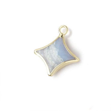 12-14mm Gold Leafed Blue Lace Agate 4 Point Star Focal Pendant 1 piece (ONLINE ORDER ONLY)