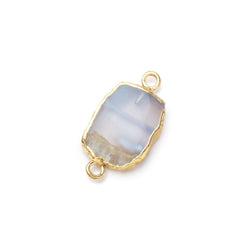 12-14mm Gold Leafed Blue Lace Agate Slice Connector 1 piece (ONLINE ORDER ONLY)