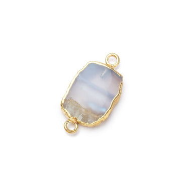 12-14mm Gold Leafed Blue Lace Agate Slice Connector 1 piece (ONLINE ORDER ONLY)