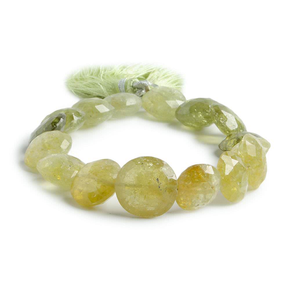 12-14mm Grossular Garnet Beads Faceted Coin 8 inch 16 pieces (ONLINE ORDER ONLY)