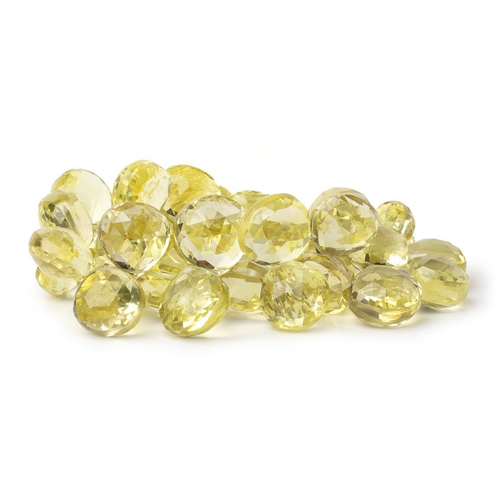 12-14mm Lemon Quartz Faceted Heart Beads 7.5 inch 33 Beads AAA (ONLINE ORDER ONLY)