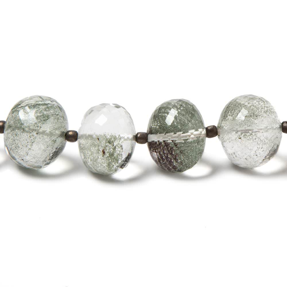 12-14mm Moss Quartz faceted rondelle beads 8 inch 17 pieces (ONLINE ORDER ONLY)