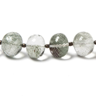 12-14mm Moss Quartz faceted rondelle beads 8 inch 17 pieces (ONLINE ORDER ONLY)