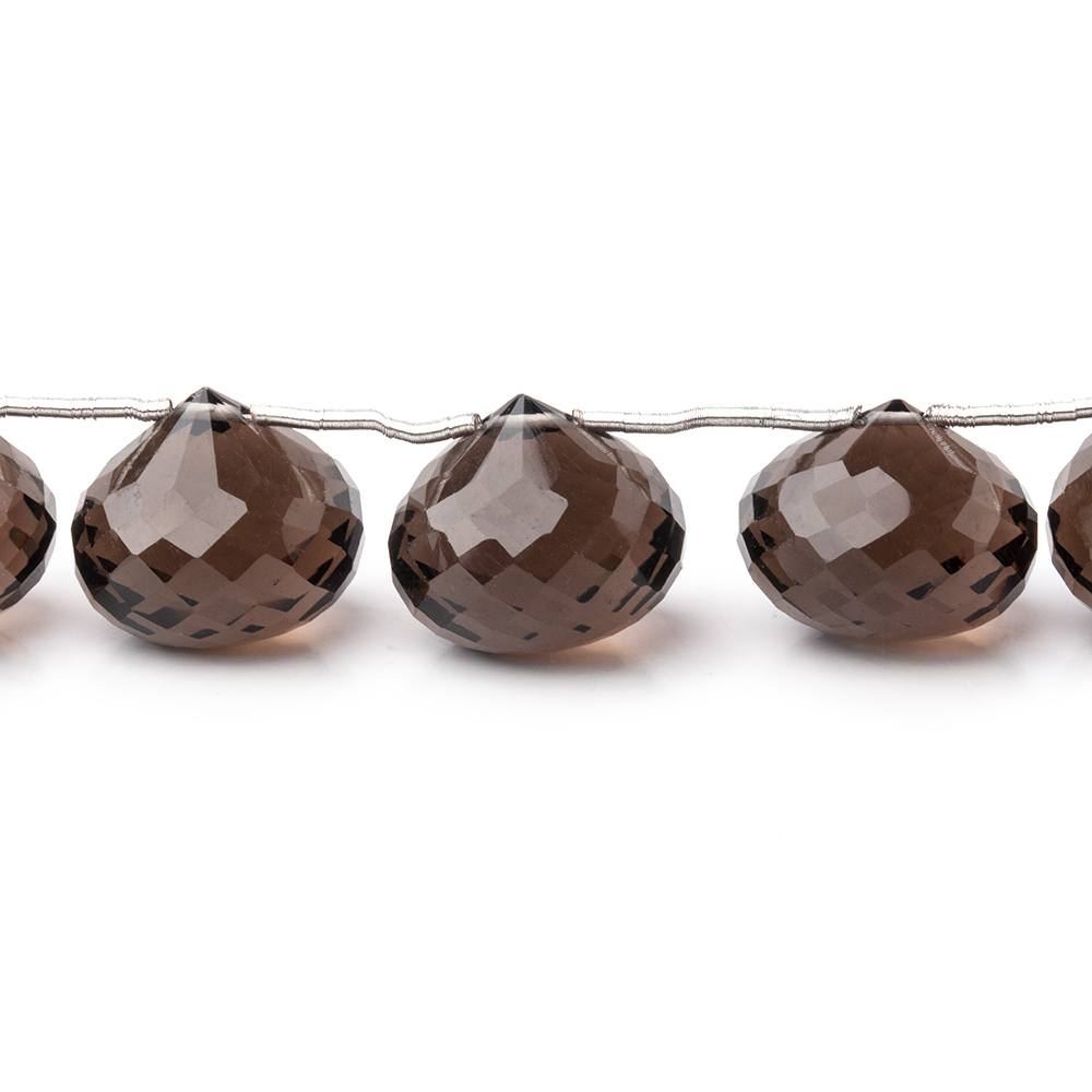 12-14mm Smoky Quartz Faceted Candy Kiss Beads 6.5 inch 13 pieces (ONLINE ORDER ONLY)
