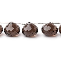 12-14mm Smoky Quartz Faceted Candy Kiss Beads 6.5 inch 13 pieces (ONLINE ORDER ONLY)