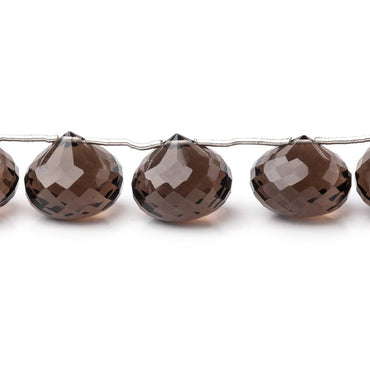 12-14mm Smoky Quartz Faceted Candy Kiss Beads 6.5 inch 13 pieces (ONLINE ORDER ONLY)