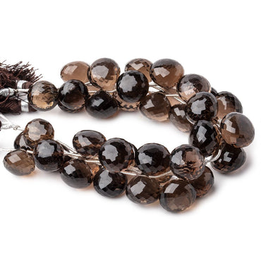 12-14mm Smoky Quartz Faceted Candy Kiss Beads 6.5 inch 13 pieces (ONLINE ORDER ONLY)