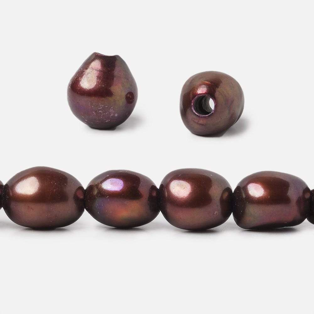 12- 14mm Strawberry Chocolate Large Hole Baroque Pearls 15 in. 26 pcs (ONLINE ORDER ONLY)