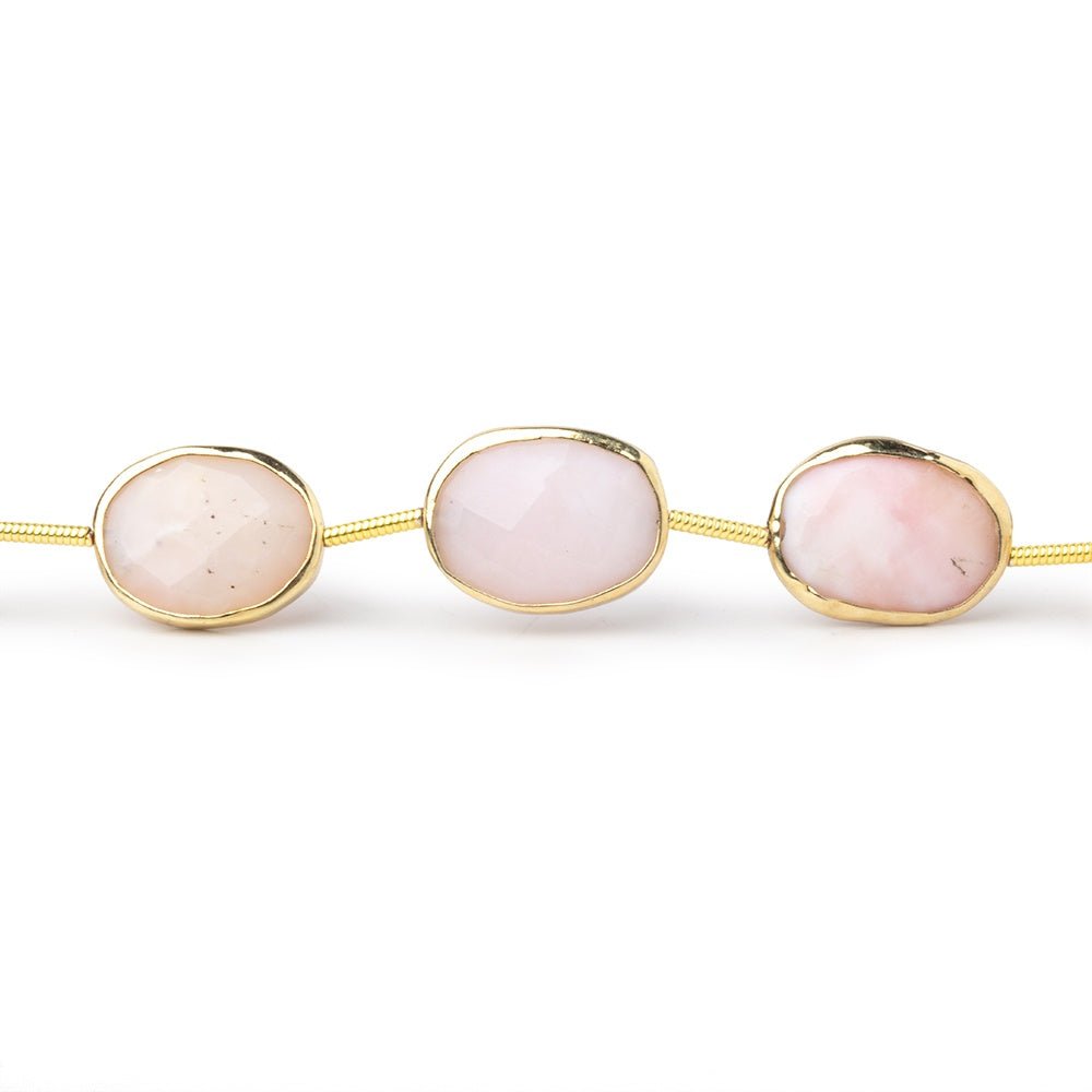 12-14mm Vermeil Bezel Pink Peruvian Opal Faceted Nuggets 7.5 inch 10 Beads (ONLINE ORDER ONLY)
