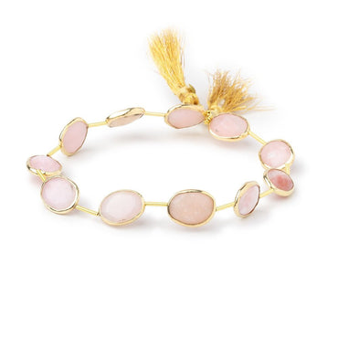 12-14mm Vermeil Bezel Pink Peruvian Opal Faceted Nuggets 7.5 inch 10 Beads (ONLINE ORDER ONLY)