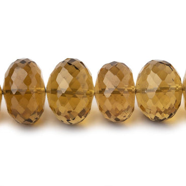 12-14mm Whiskey Quartz faceted rondelles 15 inches 45 Beads AAA Grade (ONLINE ORDER ONLY)