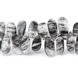 12-15mm Black Moss Quartz Faceted Pear & Marquise Beads 7.5 inch 54 pieces (ONLINE ORDER ONLY)