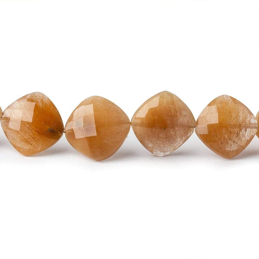 12-15mm Caramel Rutilated Quartz Faceted Pillow Beads 17 inch 31 pcs (ONLINE ORDER ONLY)
