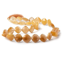 12-15mm Caramel Rutilated Quartz Faceted Pillow Beads 17 inch 31 pcs (ONLINE ORDER ONLY)