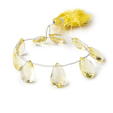 12-15mm Lemon Quartz Faceted Pear Beads 6.5 inch 9 pieces (ONLINE ORDER ONLY)