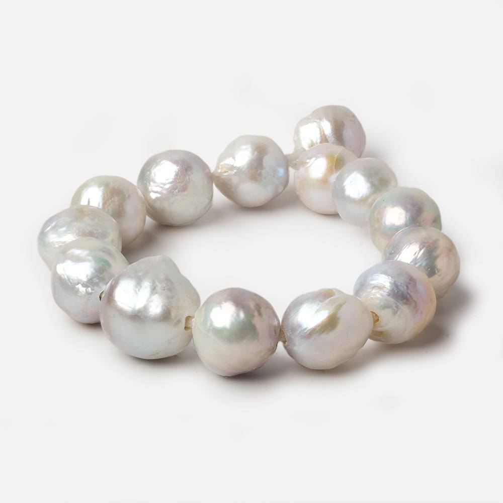12-15mm Off White Baroque Large Hole Pearls 8 inch 13 pieces (ONLINE ORDER ONLY)