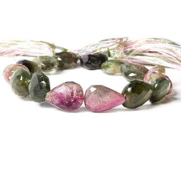 12-15mm Polychromatic Tourmaline Beads Straight Drilled Pear 16 pcs (ONLINE ORDER ONLY)